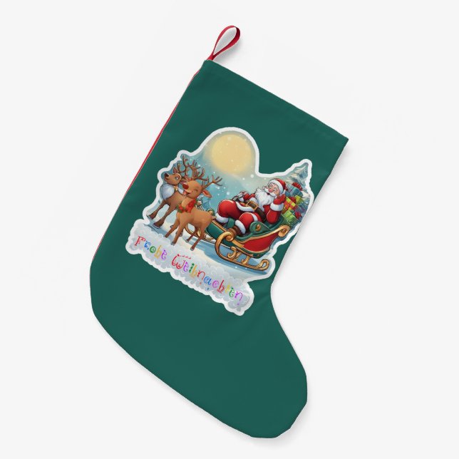 Rentierschlitten mit Rudi -  Small Christmas Stocking (Front (Hanging))