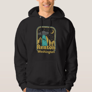 Renton Washington Ufo Alien 80s Retro State Pride Hoodie