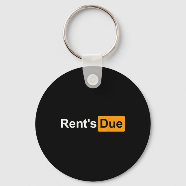 Rent's Due Funny Rent Is Due Roommates Bodybuildin Key Ring (Front)