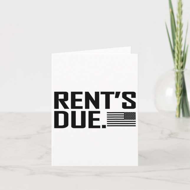 Rent's Due Work Hard Bodybuilder Weightlifting Tee Card (Front)