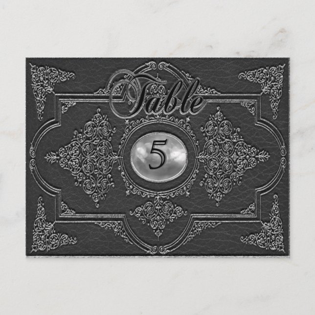 Renvoisié Shade Victorian Table Number Card (Front)