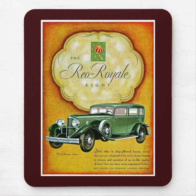 Reo-Royale Eight Automobile Ad Mouse Mat (Front)