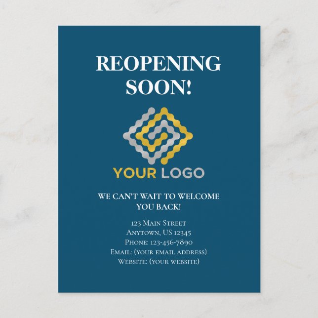 Reopening Soon Business Opening Announcement Postcard (Front)