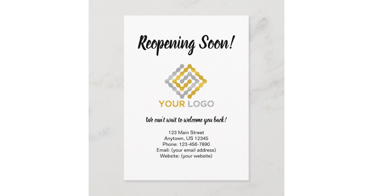 Reopening Soon Business Opening Announcement Postcard Zazzle
