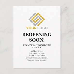 Reopening Soon Business Opening Announcement Postcard