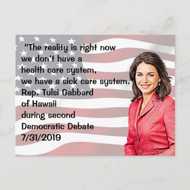 Rep. Tulsi Gabbard of Hawaii Debate Quote Postcard (Front)