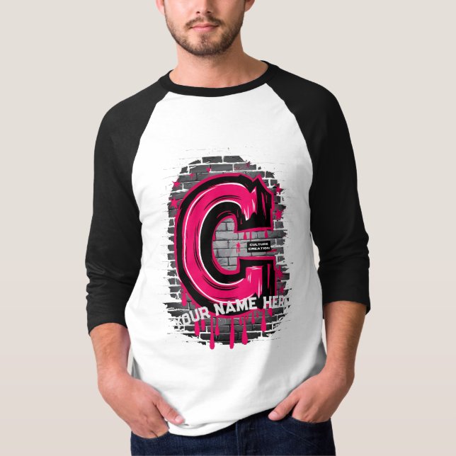 Rep Your Name: Customisable Graffiti Letter "C" T-Shirt (Front)