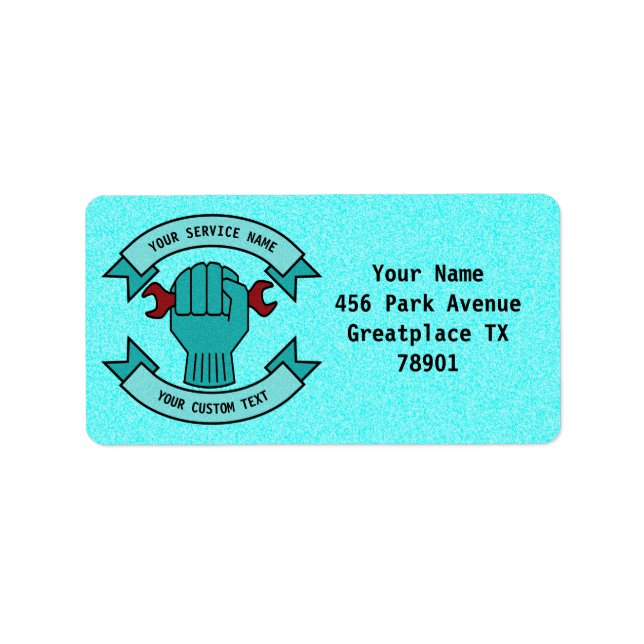 Repair Mechanic Technician Plumber With Red Wrench Label (Front)