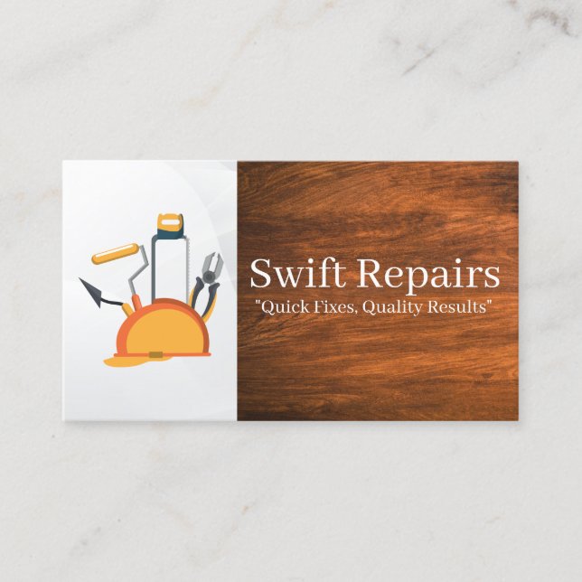 Repair Renovation Hardware Hand Tools Business Card (Front)