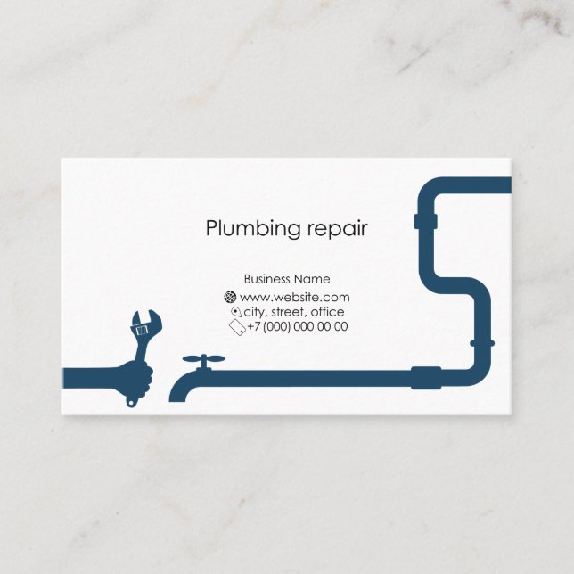 Repair service and plumbing service business card (Front)