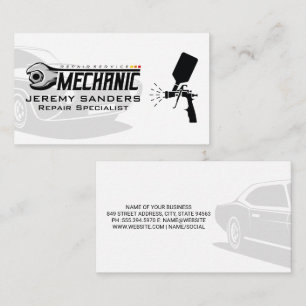 Repair Service Mechanic Wrench Spray Gun Business Card