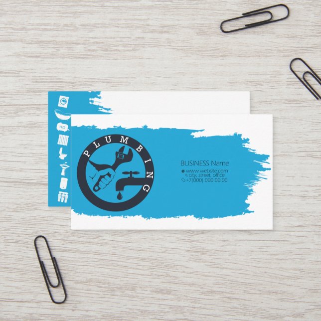 Repair service plumbing installation business card (Front/Back In Situ)