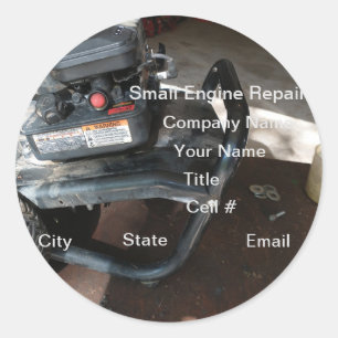 repair small engine repair mechanical garden tools classic round sticker