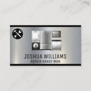 Repair Tools   Appliances Metal Background Business Card