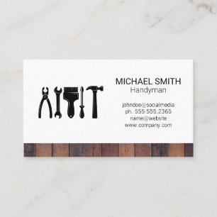 Repair Tools Wooden Boards Business Card