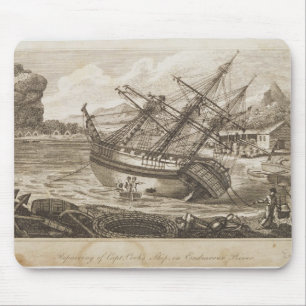 Repairing of Captain Cooks ship Mouse Mat