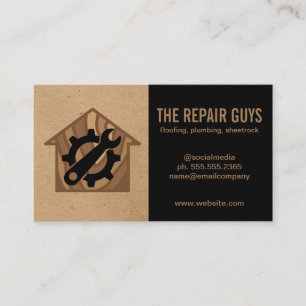 Repairman   Handyman   Gear Wrench Logo Business Card