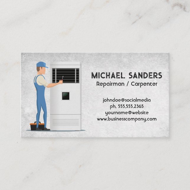 Repairman Working Appliance Business Card (Front)