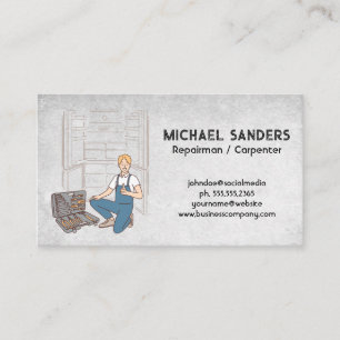 Repairman Working on Refrigerator  Business Card