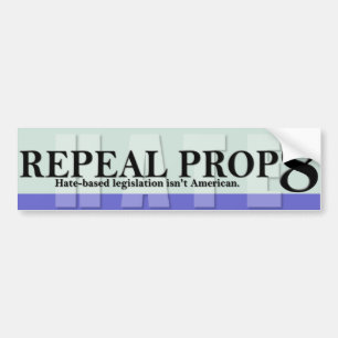Repeal Prop 8 Blue on Blue - Bumper Sticker
