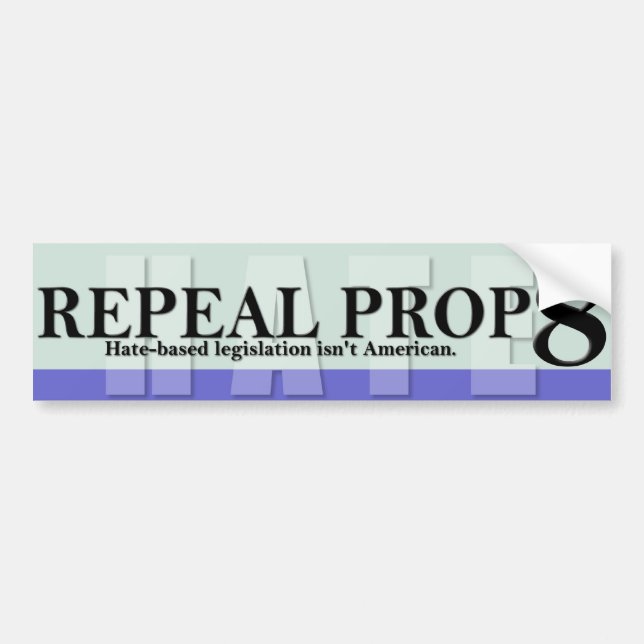 Repeal Prop 8 Blue on Blue - Bumper Sticker (Front)