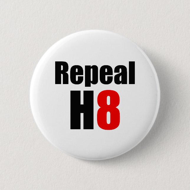 REPEAL PROP 8 / REPEAL H8 6 CM ROUND BADGE (Front)