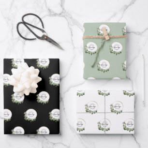 Repeat Business logo pattern Holiday Wreath  Wrapping Paper Sheet