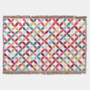 Repeat circle quarters leaves style pattern throw blanket