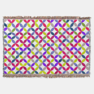 Repeat circle quarters style bright pattern throw blanket