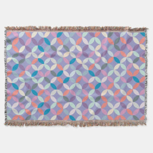 Repeat circle quarters style purple pattern throw