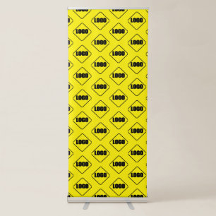 Repeat Corporate Company Logo Yellow Black Logo Retractable Banner