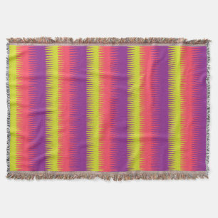 Repeat dogtooth stripe bright pattern throw blanket
