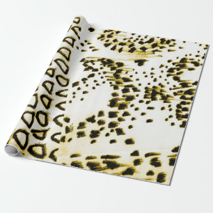 Repeatable Snake Skin. Yellow Fashion Style. White Wrapping Paper