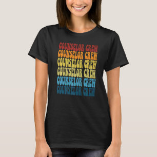 Repeated Counselor Crew Colorful Day Retro Sunset  T-Shirt