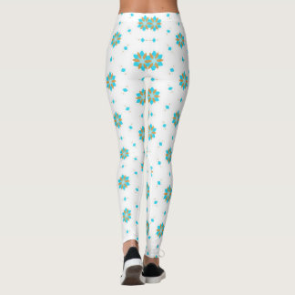 repeated geometric floral pattern design  leggings