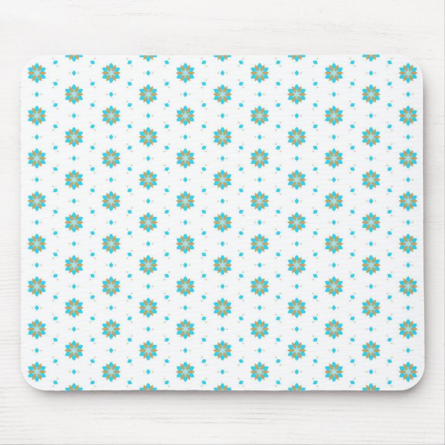 repeated geometric floral pattern design  mouse mat (Front)