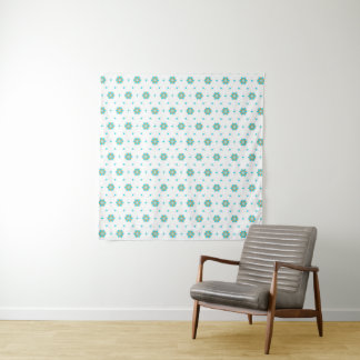 repeated geometric floral pattern design  tapestry