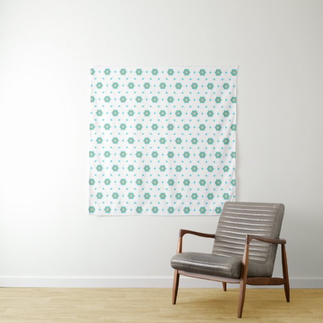 repeated geometric floral pattern design  tapestry (In Situ (Horizontal))