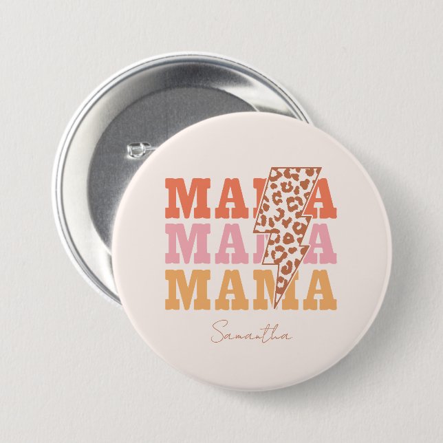 Repeated Mama 7.5 Cm Round Badge (Front & Back)