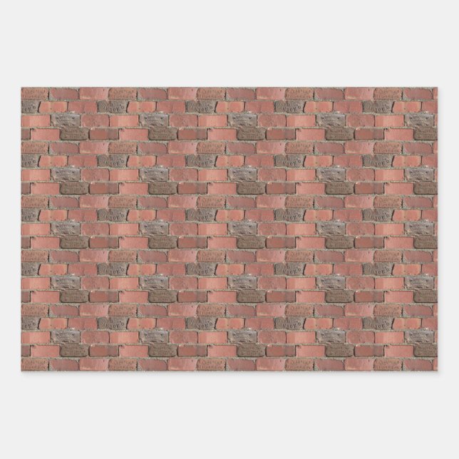 Repeating Antique Brick Pattern Wrapping Paper Sheet (Front)