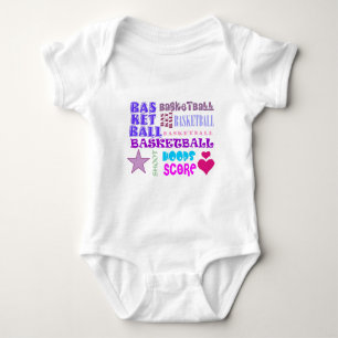 Repeating Basketball Baby Bodysuit
