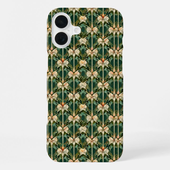 Repeating Botanical Patterns iPhone Case (Back)