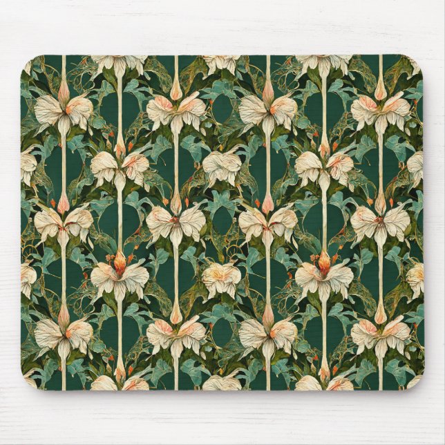 Repeating Botanical Patterns Mouse Mat (Front)