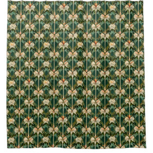Repeating Botanical Patterns Shower Curtain