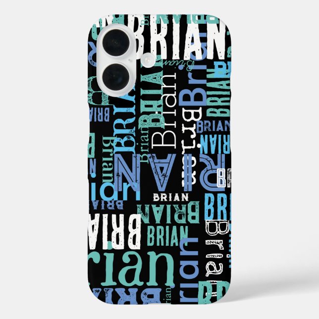 Repeating Brian (custom name) black Case-Mate iPhone Case (Back)