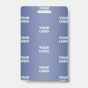 Repeating Business Logo   Navy Blue Gradient ID Badge