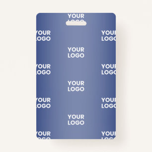 Repeating Business Logo   Navy Blue Gradient ID Badge