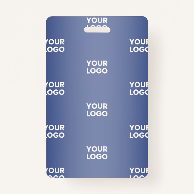 Repeating Business Logo | Navy Blue Gradient ID Badge (Front)