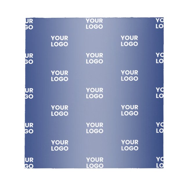 Repeating Business Logo | Navy Blue Gradient Notepad (Front)