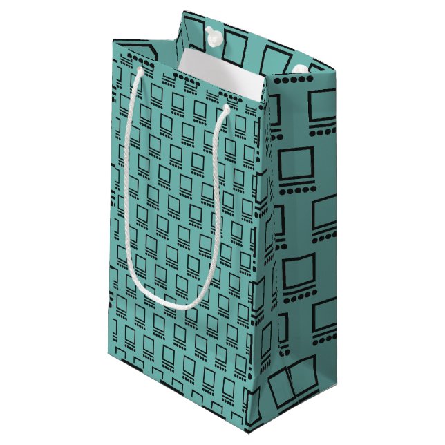 Repeating Computers  Small Gift Bag (Front Angled)